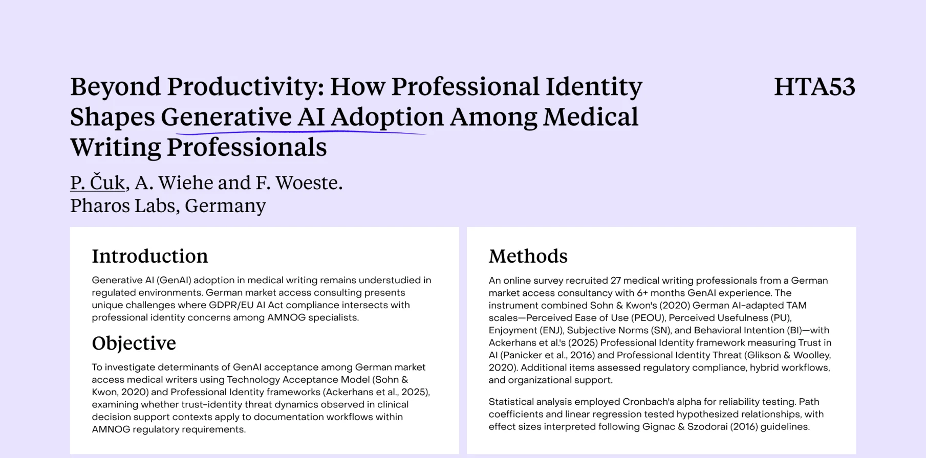Beyond Productivity: How Professional Identity Shapes Generative AI Adoption Among Medical Writing Professionals